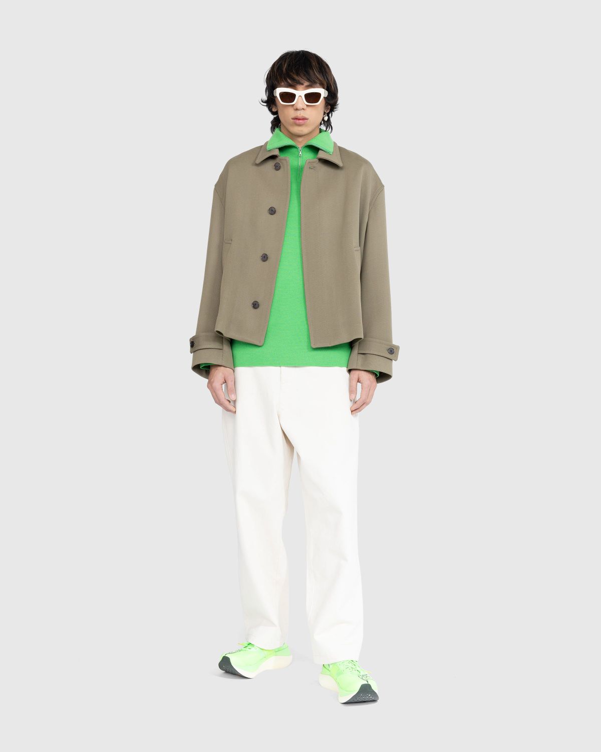 Auralee silk triple sales cloth zip blouson